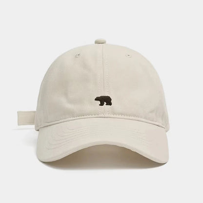 Polar Bear Embroidered Baseball Hats for Men and Women, Wide brims to Show Face, Small Retro Hats, Soft Top Duck Tongue Hats
