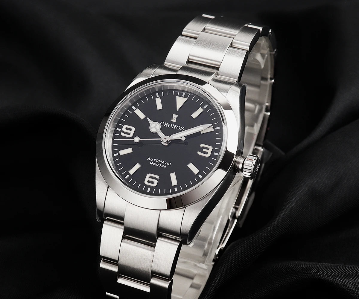 Cronos Luxury Men Watches 36mm Explore Climbing Series Couples Sport Watch NH35 PT5000Unisex Automatic Mechanical Watch 10Bar