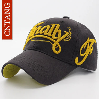 Baseballkappe mit großer Buchstabenstickerei für Herren, Sommer, Freizeit, Damenmode, Snapback, Baumwollkappen, Schirm, Hip-Hop-Mütze, Herbst, verstellbar