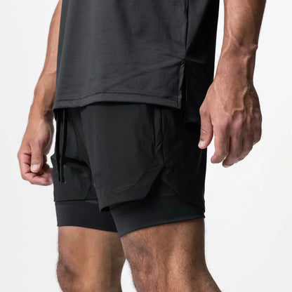 Dragon Ball Men's Double Shorts Vegeta Japanese Anime Summer Fake Two-piece Sports Shorts 2-in-1 Harajuku Y2K Fitness Pants