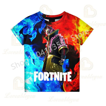 Youth F-Fortnited T-shirt Battle Game Adults Short Sleeve Summer Tees for Teen Boys and Girls