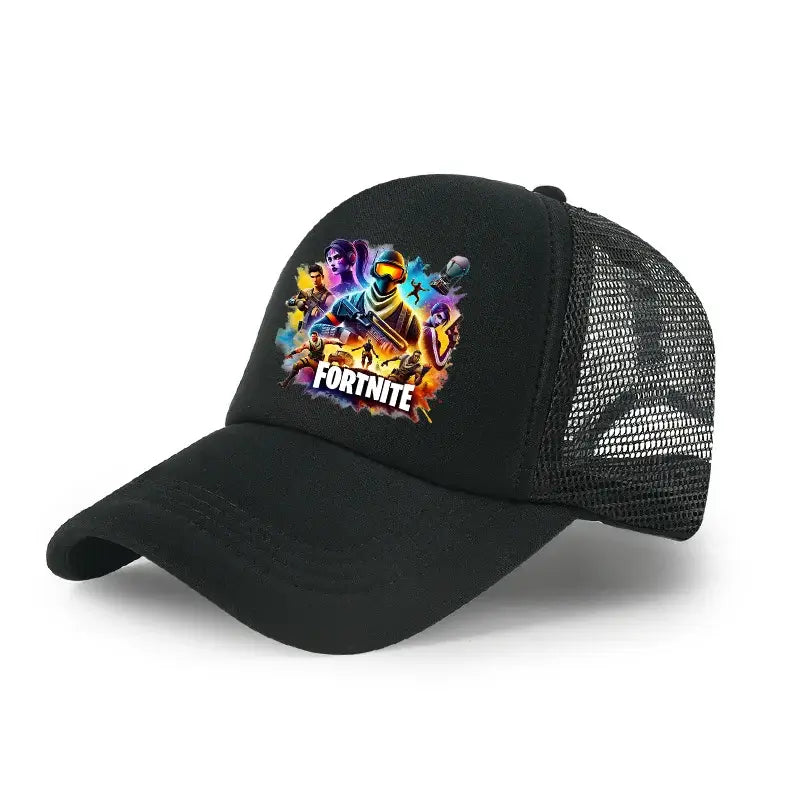 Șapcă de baseball Fortnite cu imprimeu de joc în stil desen animat, pălărie de vară pentru copii din plasă respirabilă, șapcă reglabilă cu cozoroc, cadou de ziua de naștere pentru copii