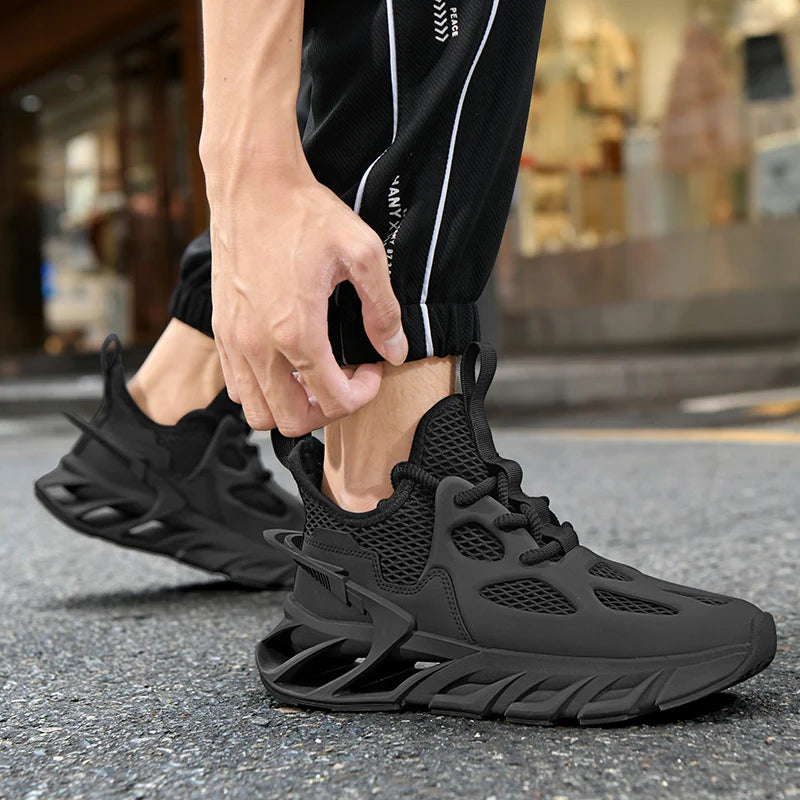 Chaussures de sport pour homme - Nouvelles chaussures de course d'extérieur en mesh respirant, haute élasticité - Chaussures de tennis de sport tendance et confortables pour l'été