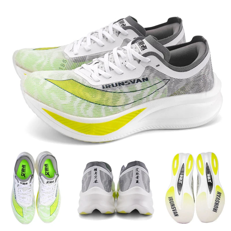 Chaussures de course à pied IRUNSVAN Original Carbon Plate Marathon pour homme : chaussures de sport professionnelles, stables, amortissantes, ultra-légères et à bon rebond