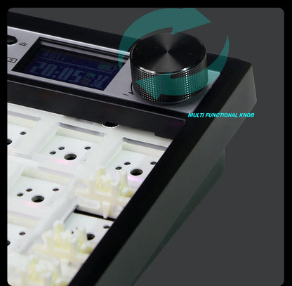 GMK104 Mechanisches Tastatur-Kit, Drei-Modi-Gaming-Tastatur, Hot-Swap, Hintergrundbeleuchtung, Gasket-Struktur, VIA mit Display