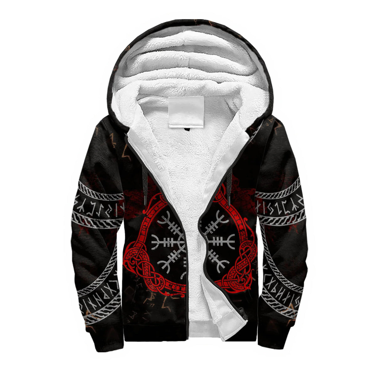 Mjolnir Odin Raven Wolf Tattoo 3D Printed Mens Winter Thicker Zip Hoodie Unisex Casual Hooded Tracksuit Warm Fleece Jacket KD16