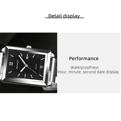 Fashion Watches for Men Luxury Rectangle Stainless Steel Men's Quartz Wristwatch Business Man Watch Clock Gift relogio masculino