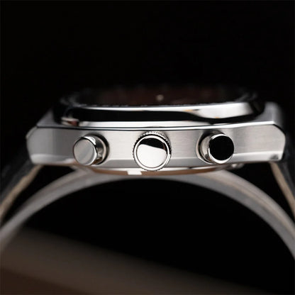Proxima PX1734 Retro Quartz Chronograph Men Watches Sapphire Glass Enamel Dial Stainless Steel Fashion Dress Wristwatch