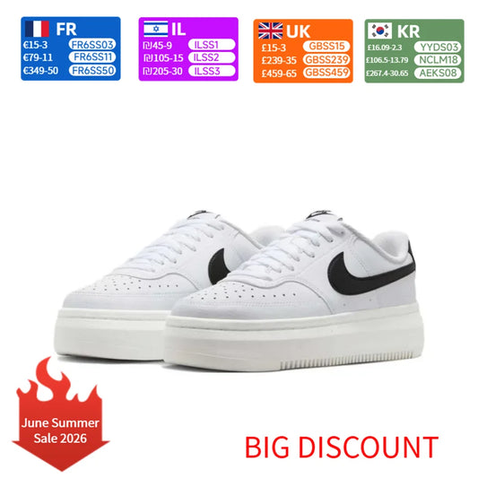Nike Court Vision Alta Women's Low-Top Basketball Shoes Soft & Comfortable, Durable White/Black DZ5394-107