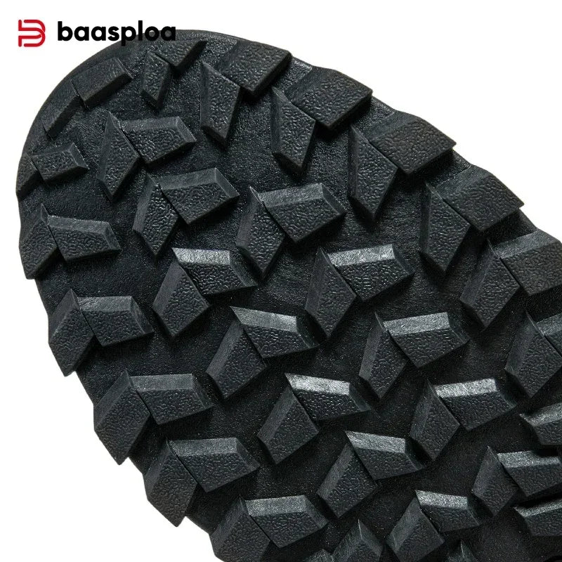 Baasploa Men's Hiking Shoes Non-Slip Wear-Resistant Outdoor Climbing Walking Shoes Comfort Inner Cotton Outdoor Sneakers