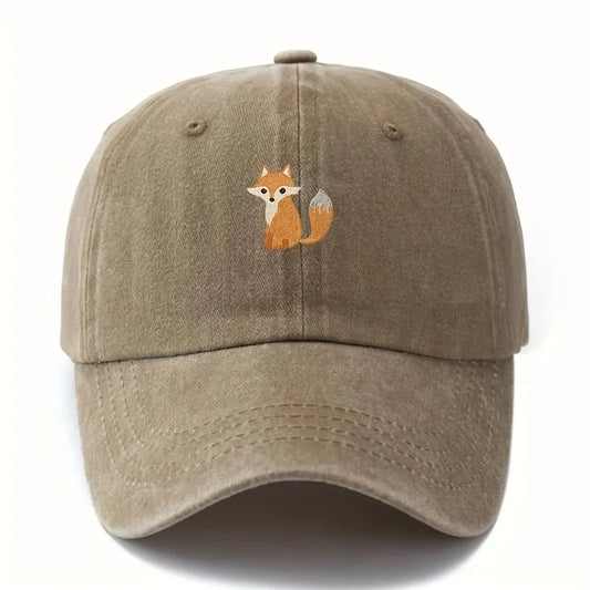 Boné de baseball estampado com padrão de raposa adorável para moda casual do dia a dia, chapéu versátil para deslocações urbanas, adequado para homem e mulher