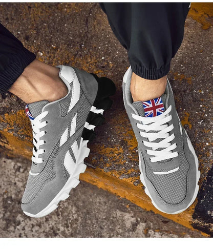 Brand Trend størrelse 46 47 48 slidstærke fitness-sneakers til mænd med støddæmpning, tyk sål og åndbare udendørs løbesko til mænd