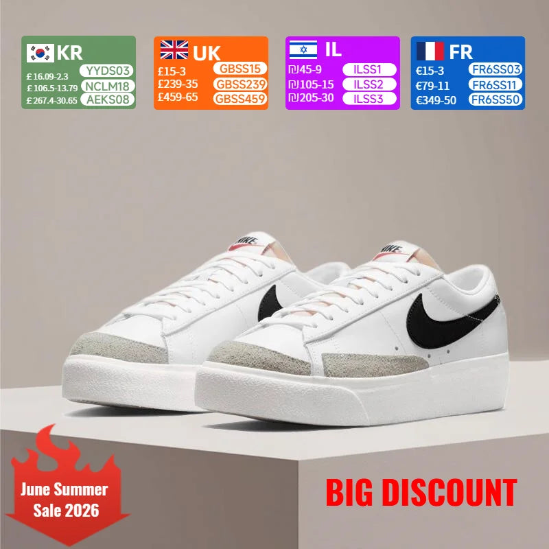 Nike Blazer Unisex klasszikus retro dizájn, kényelmes párnázási technológia, sokoldalú stílus, retro-casual cipő DJ0292-101