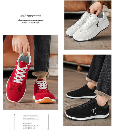 Men's Shoes, Spring and Autumn Trendy Styles, New Cross-Border Models, White, Black, Red Sneakers, Soft-Soled Breathable Men's Low-Top Versatile Casual Shoes