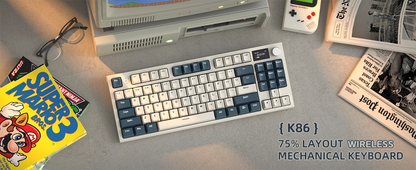 RK86 Wireless Mechanical Keyboard 75% TKL Tri-Mode Gaming Keyboard, Hot Swappable RGB Mechanical Keyboard with Gasket Mount, TFT Smart Display