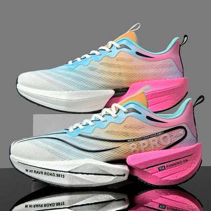 Herr-sneakers med kolplatta, utomhus-sportskor i mesh med mjuk sula, löparskor, lätta, halksäkra, vardagsskor för par, tennisskor