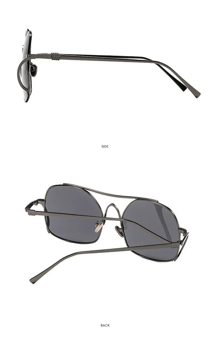 Y2k Polygon Oversized Sunglasses Women Luxury Brand Metal Sun Glasses Fashion Personality Outdoor Retro Eyeglassess Uv400 Men