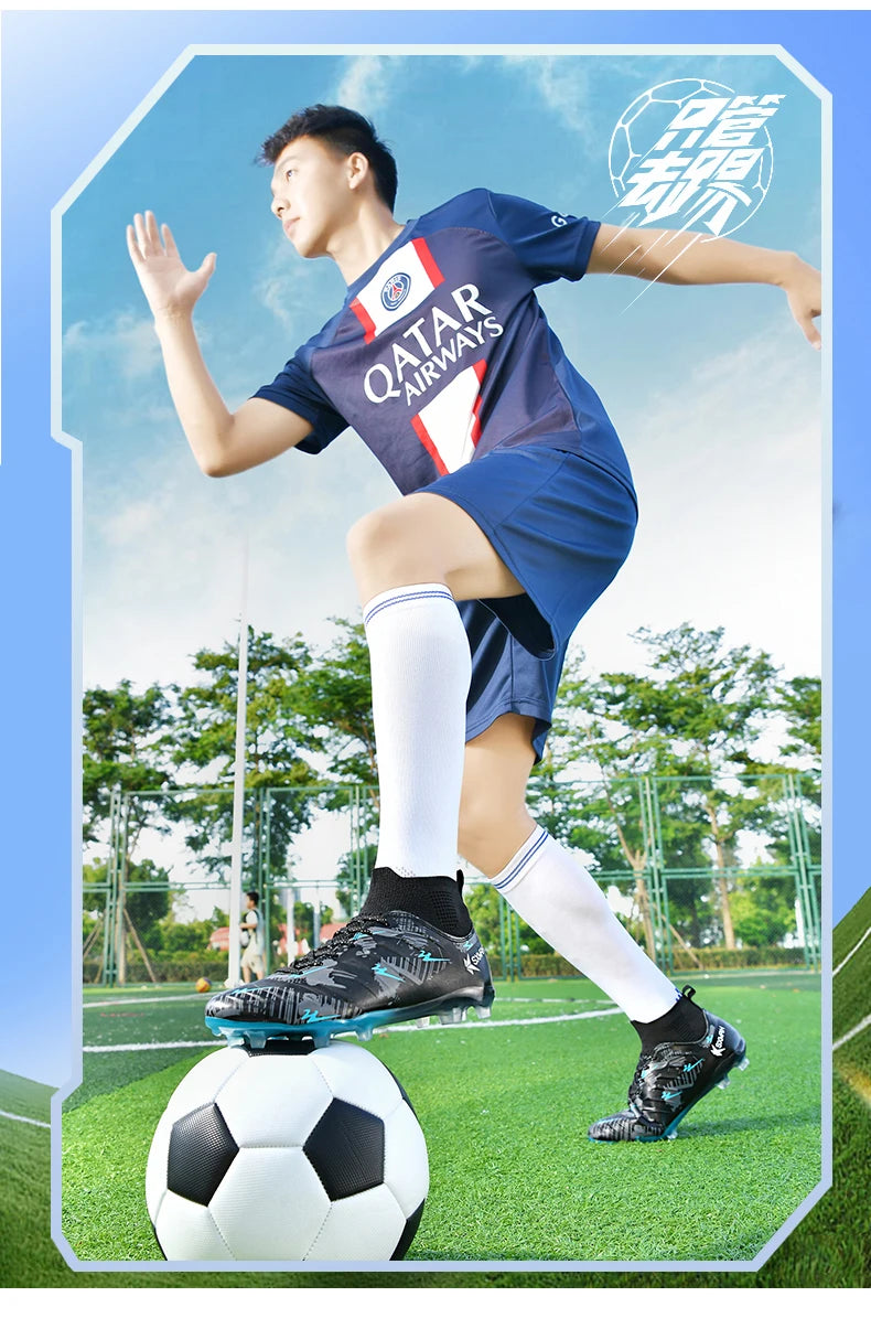 Chaussures de football haut de gamme Double Star pour homme, modèle AG Long Stud, authentiques. Chaussures de match et d'entraînement professionnelles pour adolescents et adultes