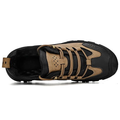 HIKEUP Comfortable Men Trekking Sneakers Male Shoes Waterproof Rubber Sole High Quality Hiking Shoes Wear-Resistant Non-Slip