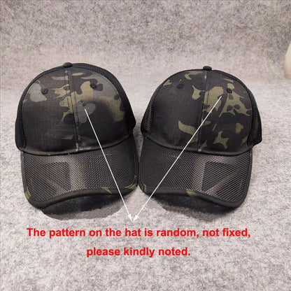 Atmungsaktive Sommer-Baseballkappe aus Mesh für Herren, für große Kopfgrößen, verstellbar, Freizeitkappe, Camouflage-Design, Outdoor-Dschungelkappe, Herren, 62 cm