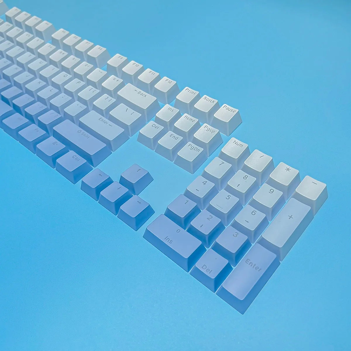 130 Keys Gradient Lucky Red RGB Backlit Shine Through Keycaps OEM Profile Double Shot PBT Keycaps for MX Switches Gamer Keyboard