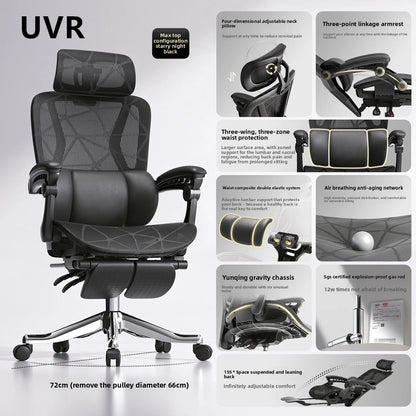 UVR Gaming Computer Chair Ergonomic Office Chair with Reclining Backrest, Adjustable Height, Comfortable Mesh Executive Swivel Chair for Home & Work