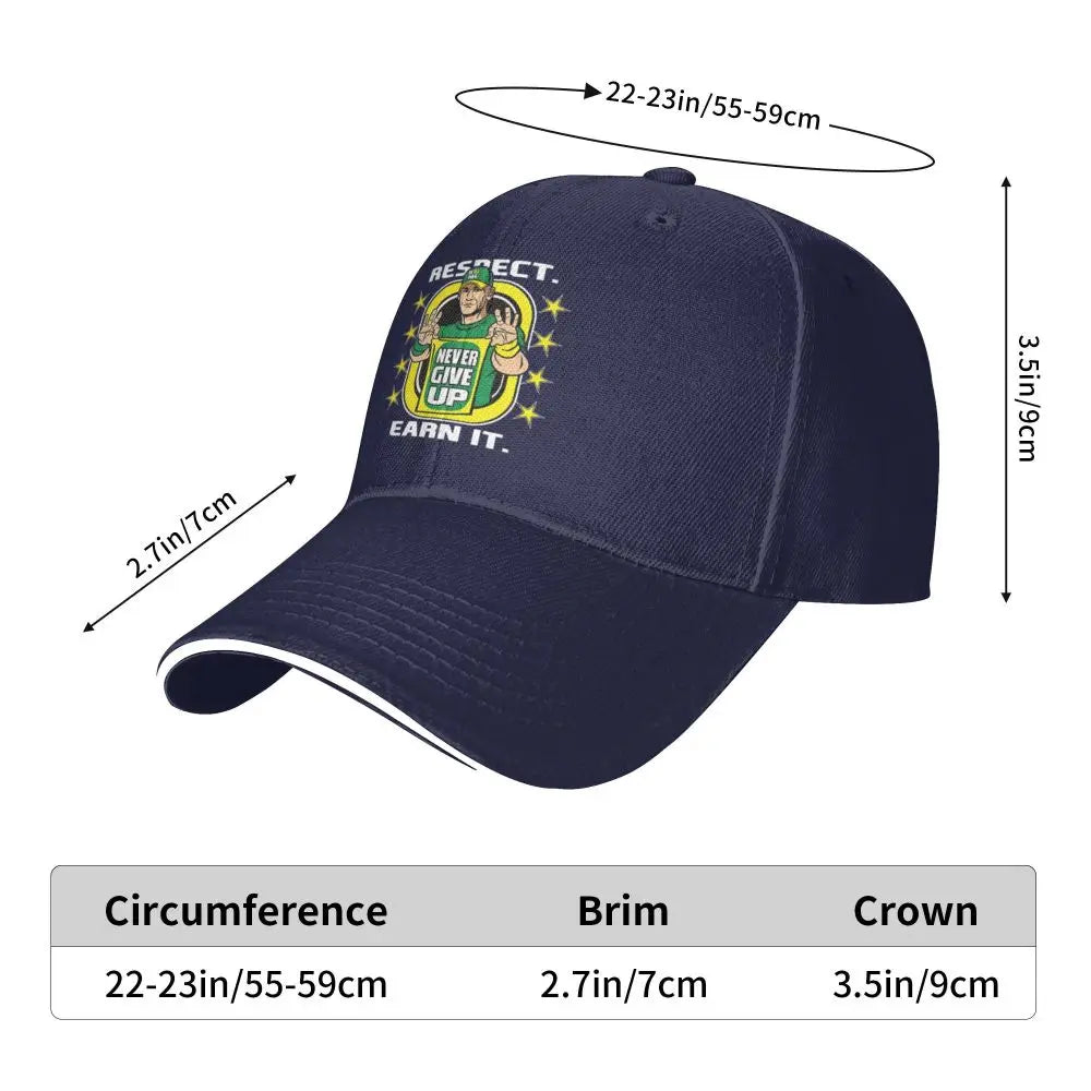 Yellow Wrestling Cena John White Custom Baseball Caps For Mens Unisex Male Beach Sunscreen Hat Snapback Cap