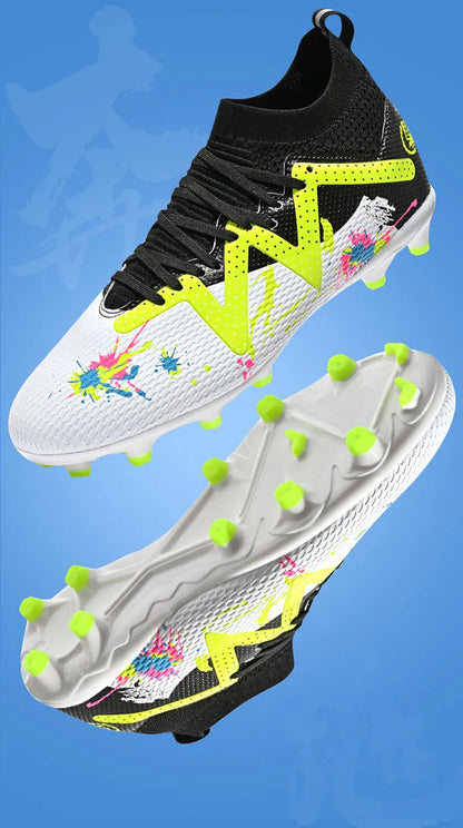 Chaussures de football pour homme, chaussures de sport professionnelles, crampons FG à crampons longs pour homme, chaussures de sport d'extérieur, chaussures d'entraînement, chaussures antidérapantes