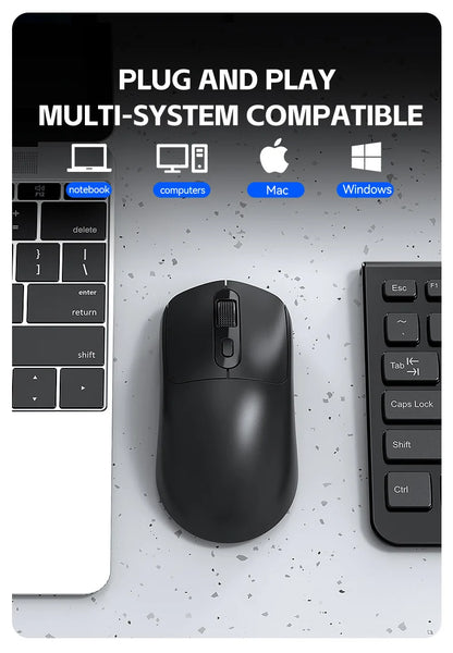 Mouse da gaming wireless Warvank X8 500 mAh ricaricabile TYPE-C, mouse da ufficio adatto a laptop e computer desktop