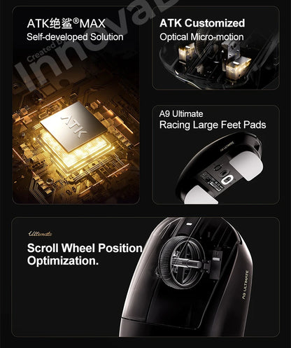 ATK Dragonfly A9 Ultimate Wireless Gaming Mouse A9 Air PAW3950 Ultra Lightweight Ergonomic E-sports Gamer FPS Mice CSGO A9 Ultra