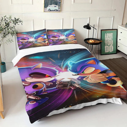 The Movie hedgehogs Boy Bedding Set Anime Digital Cartoon Sonics Duvet Cover Comforter Bed Youth Kids Girl Boys Gift