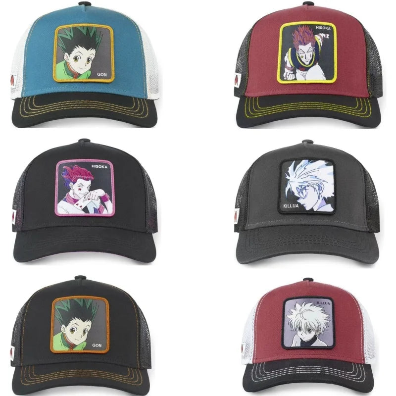 Hunter X Hunter-kasket, sommer-snapback-baseballkasket til mænd, broderet, hiphop-stil, solskærm, justerbar trucker-meshkasket