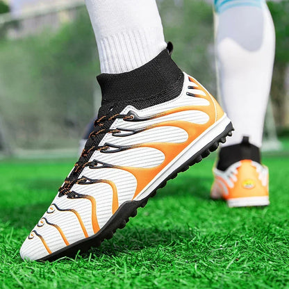 Men Match Football Boots Sport Training Long Spikes FG/TF Boys Cleats Outdoor Soccer Shoes Non Slip Indoor Futsal Comfortable