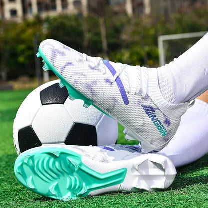 Chaussures de football pour homme, chaussures de foot professionnelles, crampons, futsal, femmes, unisexe, ultralégères, de haute qualité, baskets TF/FG