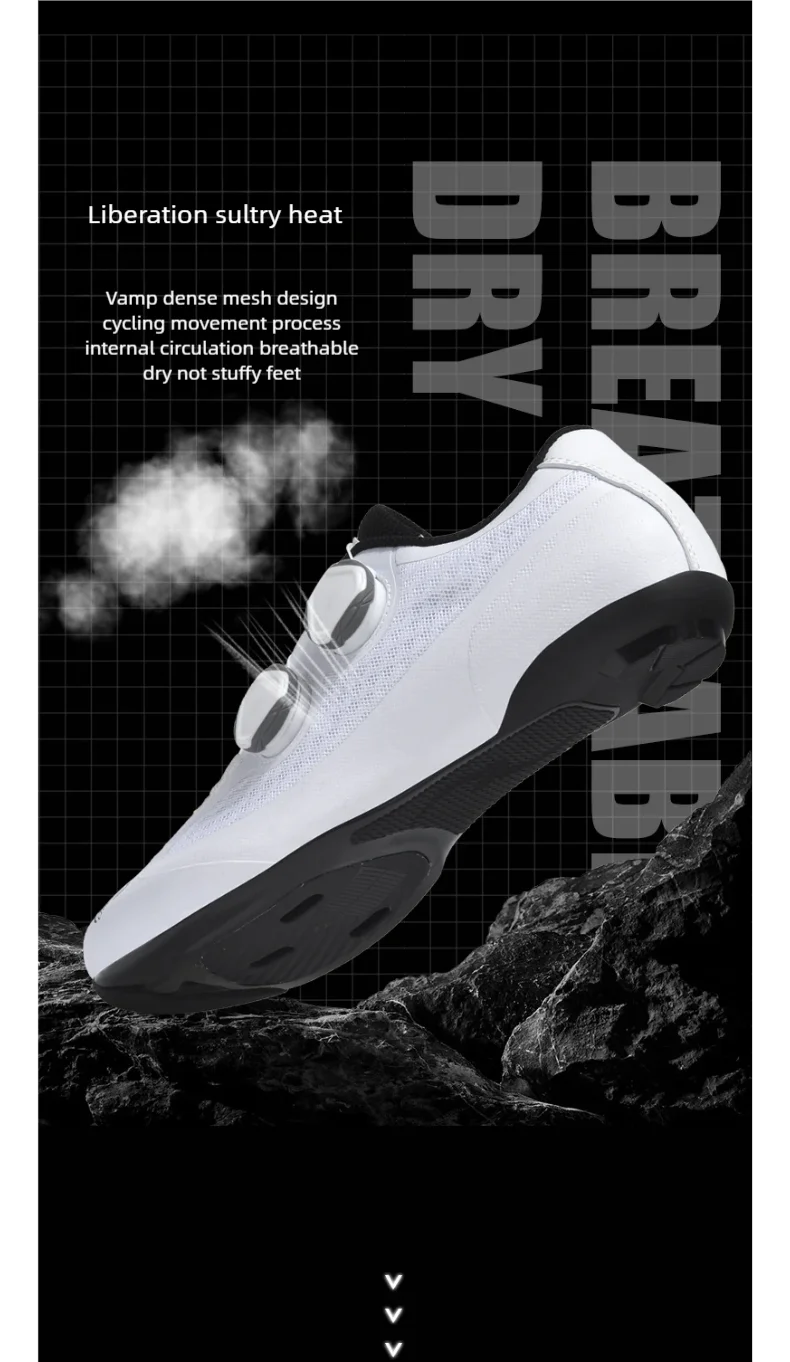 Speed Cycling Sneaker Men's Road Cycling Shoes Cleat Shoes Spd Shoes Cycling Flat Pedal Shoes Man Bike Outdoor Footwear White