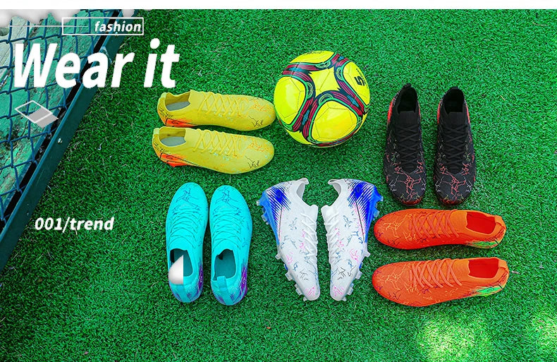Chaussures de football pour homme en gros, crampons, baskets antidérapantes, chaussures d'entraînement de football, qualité supérieure FG, livraison directe, unisexe, adulte