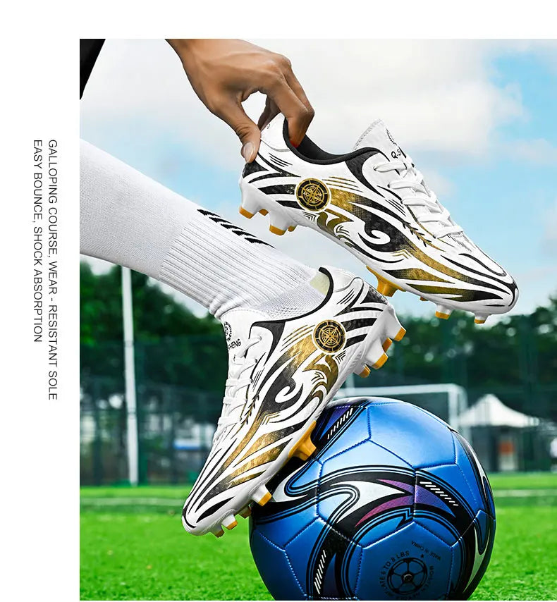 Original Soccer Cleats Man Training Shoes Outdoor Non-slip Children's Football Shoes Long Spikes Men's Futsal Shoes Size 32-45