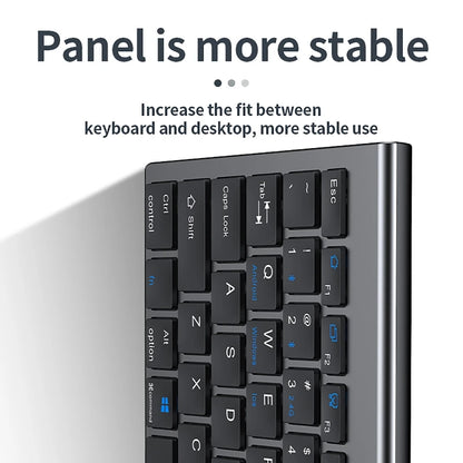 Teclado inalámbrico Bluetooth 5.0&3.0&2.4G FN+1/2/3 de doble modo, 350mAh, ultrafino, para portátil, PC, TV, iPad, Macbook y Android