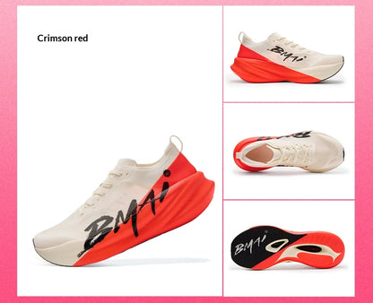 Chaussures de course à pied BMAI 42 km Marathon pour homme et femme – Baskets de luxe à semelle en carbone pour femme – Baskets amortissantes – Chaussures de sport respirantes pour homme
