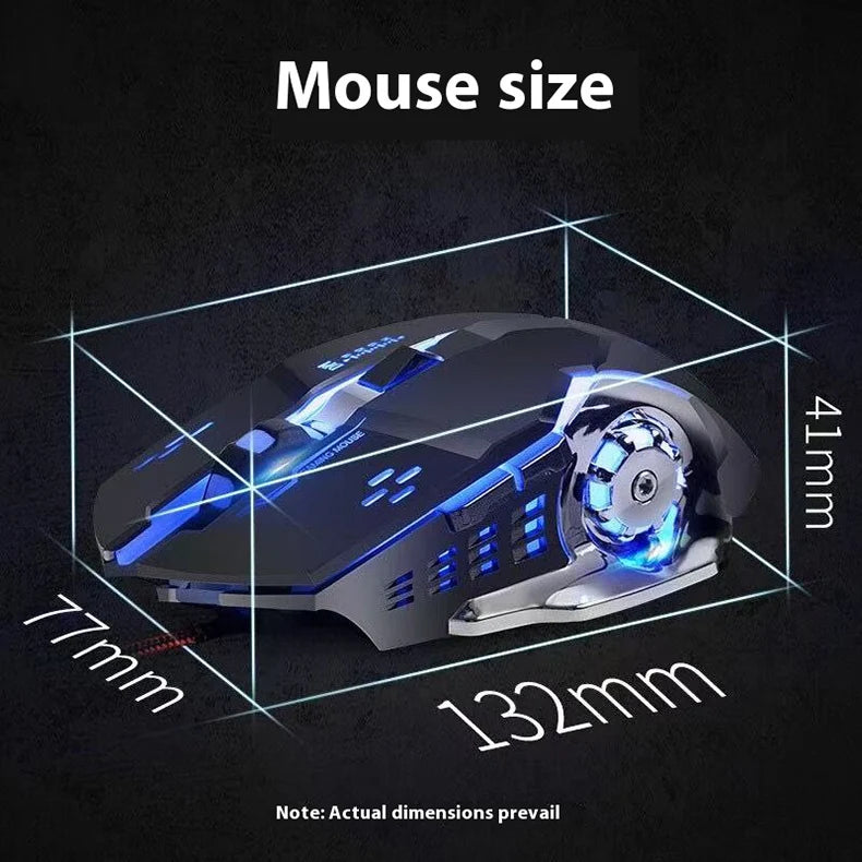 Q13 2.4G Bluetooth Wireless Mouse RGB Backlight DPI Adjustable 6 Keys USB Rechargeable Mechanical E-Sports Mouse for PC Laptop