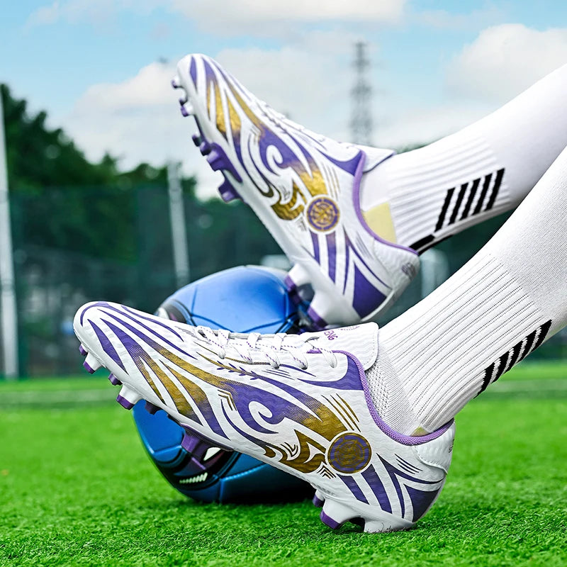 Original Soccer Cleats Man Training Shoes Outdoor Non-slip Children's Football Shoes Long Spikes Men's Futsal Shoes Size 32-45