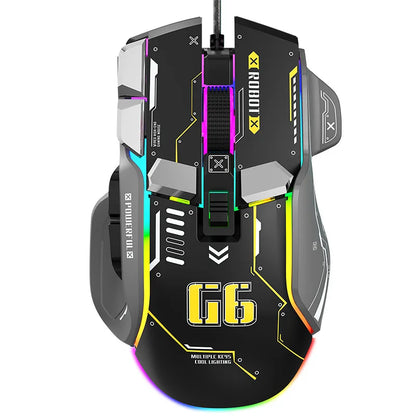 High-end Programmable Gaming Mouse Wired 12800dpi 12 keys RGB Game Mice for Windows IOS  Home Office Laptop PC