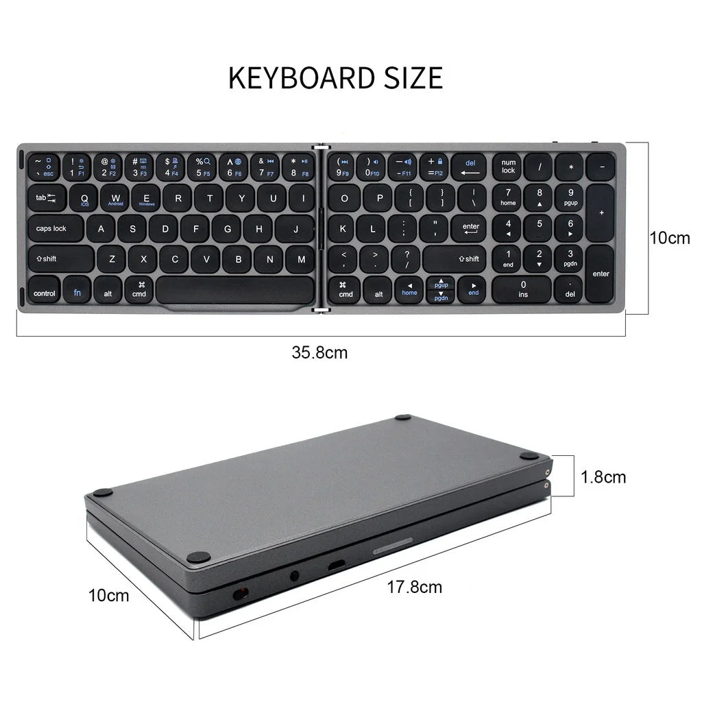 Jomaa Foldable wireless Bluetooth keyboard lightweight portable  Bluetooth Foldaing keyboard available for tablet laptop PC Ipad