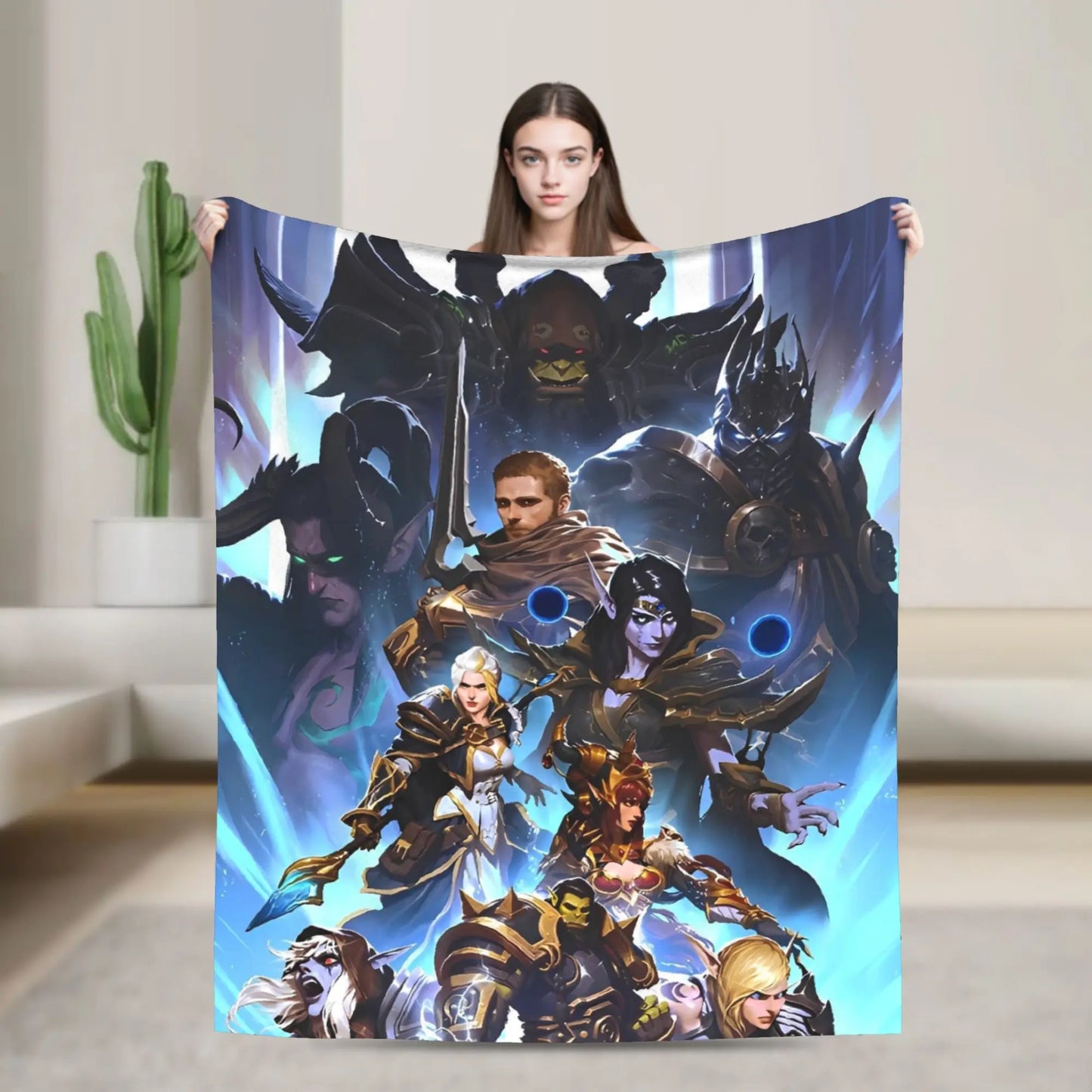 WOW World of Warcraft Arthas Retro Game Blanket  Soft Plush Bedding Throws For Home Decor Travel Flannel Bedspread Bed Cover