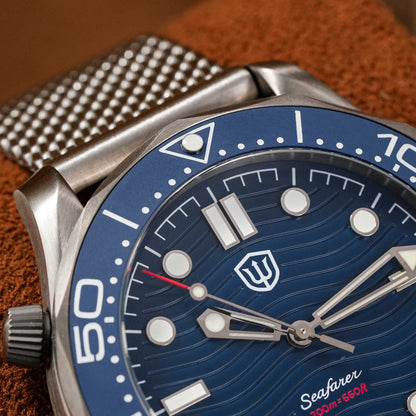 Watchdives 42mm Seafarer Grade 2 Titanium NTTD Dive Watch WD007Q V2 VH31 Sweep Second Quartz Movement Luminous Sapphire Watches