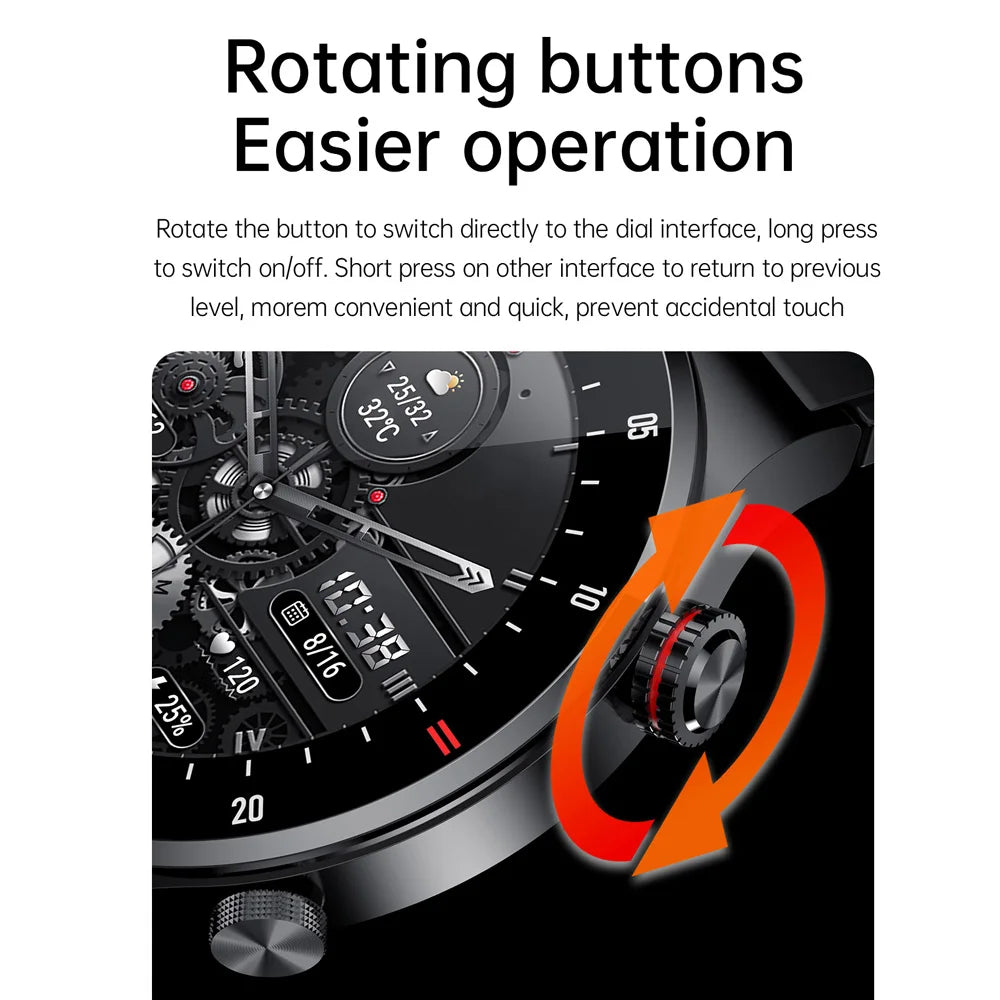 Luxury QW33 Smart Watches Men NFC Wireless Call Fitness Waterproof Sports Wrist Intelligent Smartwatches for Women Android 2026