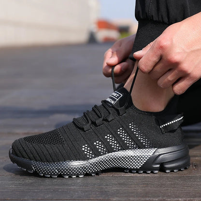 Lässige Herren-Sneaker aus Mesh, leicht und atmungsaktiv, mit weicher Sohle, Slip-on-Laufschuhe, flache Loafers, Trainers, Zapatos Hombre
