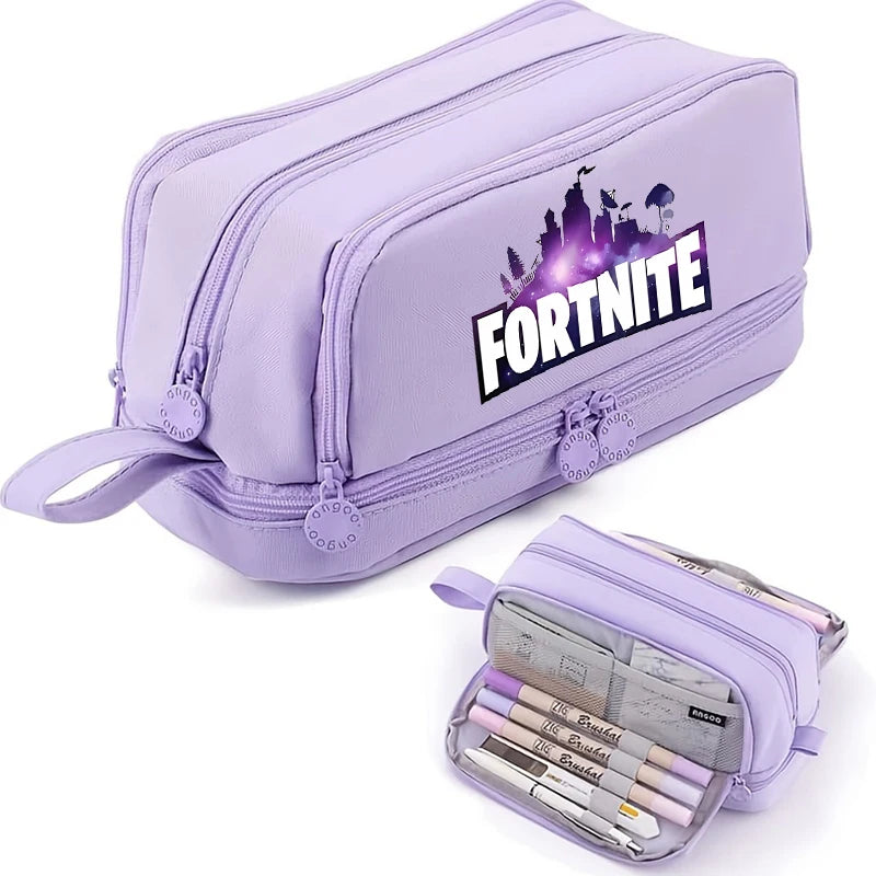 Žaidimų ir anime stiliaus Fortnites mokinio penalas, mielas penalas berniukams ir mergaitėms, didelės talpos nailoninis penalas rašikliams, mokyklinės kanceliarinės prekės vaikams