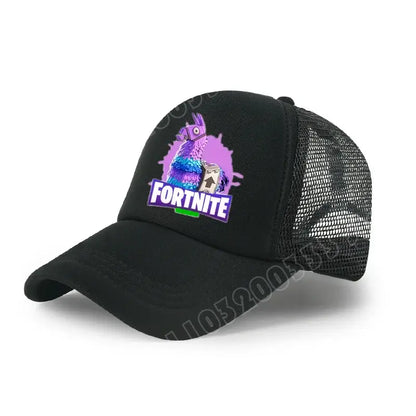 Șapcă de baseball Fortnite cu imprimeu de joc în stil desen animat, pălărie de vară pentru copii din plasă respirabilă, șapcă reglabilă cu cozoroc, cadou de ziua de naștere pentru copii
