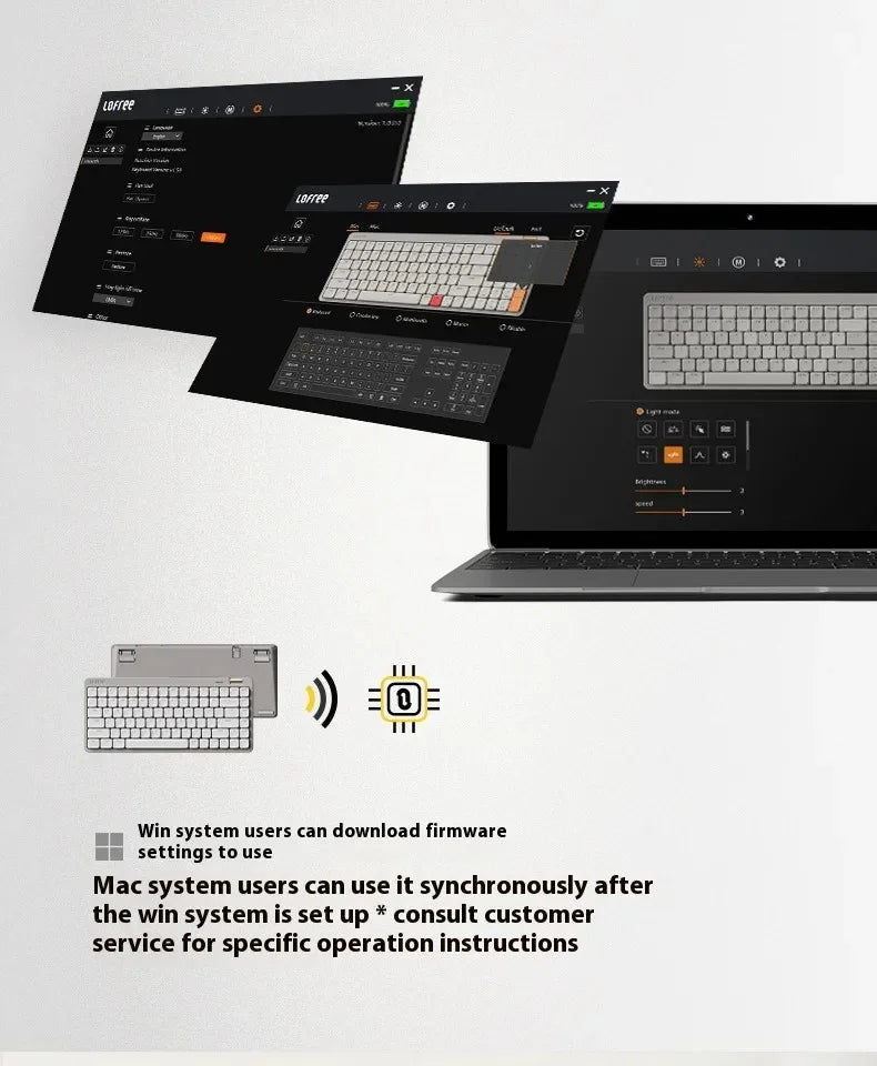 Lofree Flow Lite Wireless Mechanical Keyboard&PU Bag Lighter&Silenter POM Switch 2.4G Bluetooth&Wired Office Typing Gasket 84key